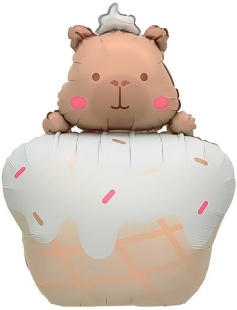 Шар (30''/76 см) Фигура, Кексик с капибарой, 1 шт. в уп.