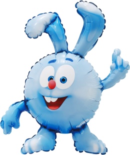 Шар с клапаном (17''/43 см) Мини-фигура, Смешарики, Крош, 5 шт. в уп.