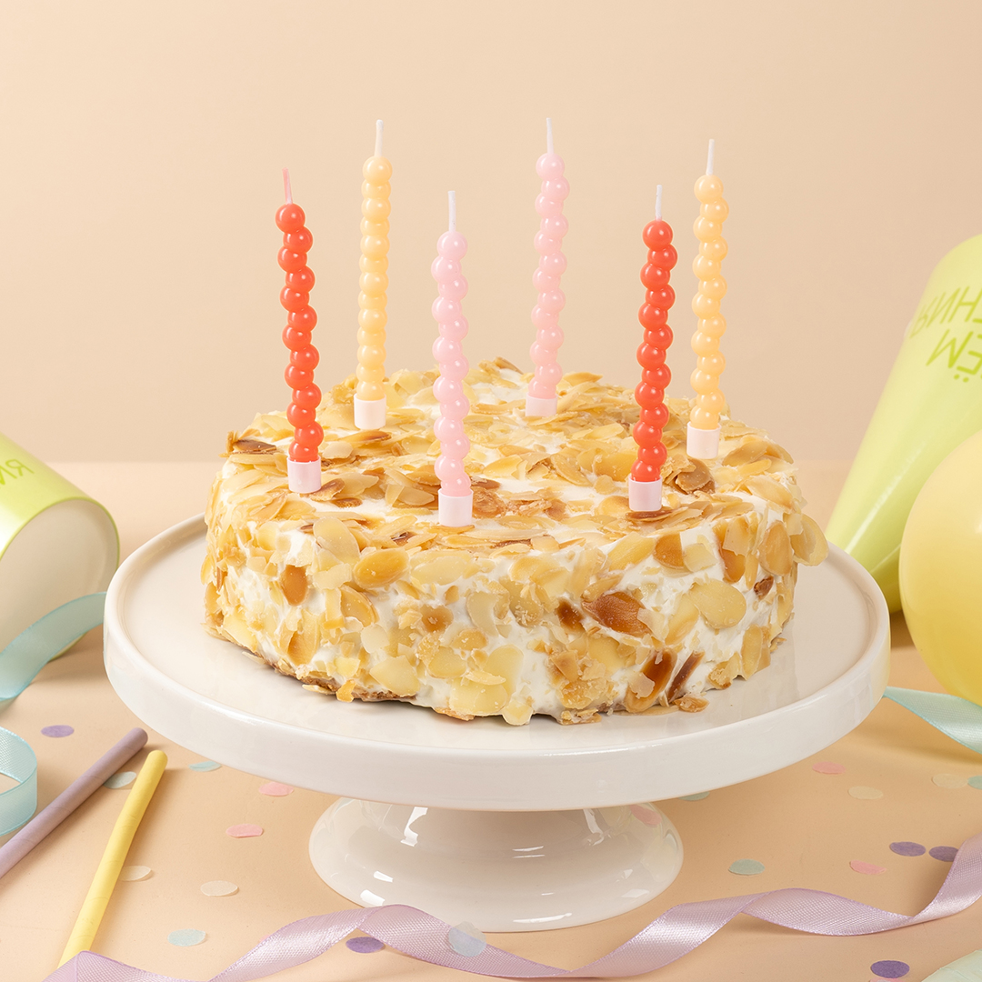 Свечи Пузырьки, Розовый микс, 0,75*7,5 + 2 см, 6 шт. с держат.